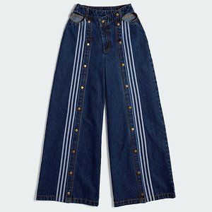 NWT AdidasxIvy Park Dark Demin Wide Leg Snap Pants